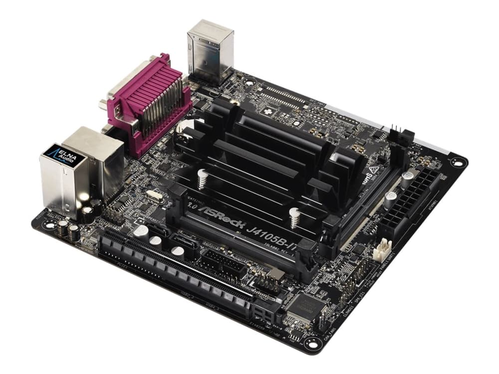 ASRock J4105B-ITX - Moderkort - mini ITX - Intel Celeron J4105 - USB 3.1 Gen 1 - Gigabit LAN - inbyggda grafiken - HD-ljud (8 kanaler)