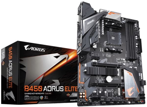 GIGABYTE B450 AORUS ELITE - Bundkort - ATX - Socket AM4 - USB 3.1 Type A, DVI-D / HDMI - Gigabit LAN