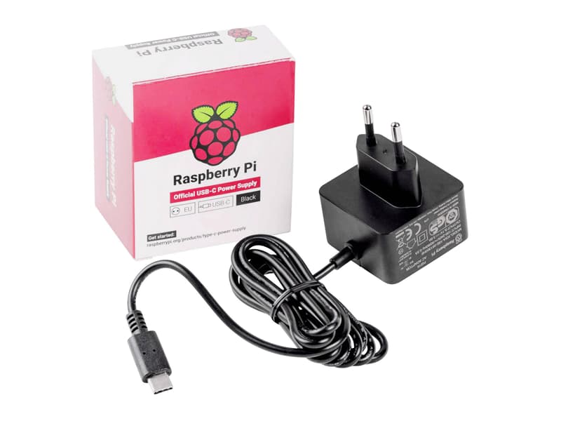 Raspberry Pi - Strömadapter - AC 115/230 V - svart - för Raspberry Pi 4 Model B