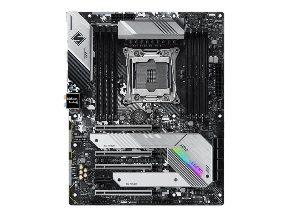 ASRock X299 Steel Legend - Hovedkort - ATX - LGA2066 Socket - X299 - USB-C Gen1, USB 3.2 Gen 1, USB-C Gen 2x2 - 2 x Gigabit LAN - HD-lyd (8-kanalers)