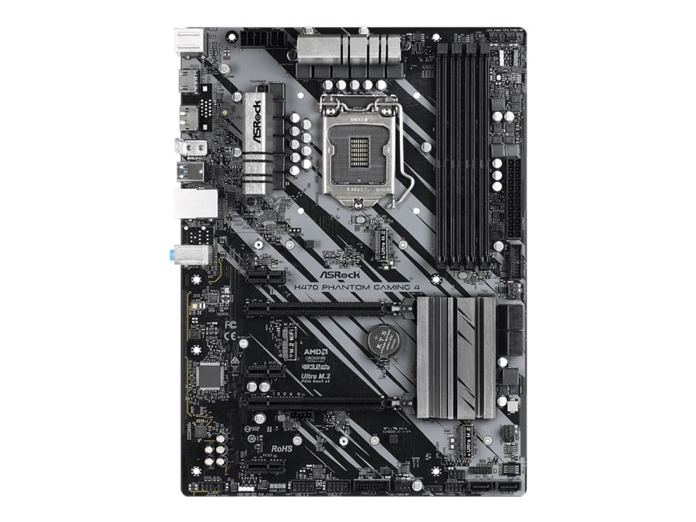 Asrock H470 Phantom Gaming 4, Intel, LGA 1200, Intel® Celeron®, Intel® Core™ i3, Intel Core i5, Intel Core i7, Intel Core i9, Intel® Pentium®, DDR4-S