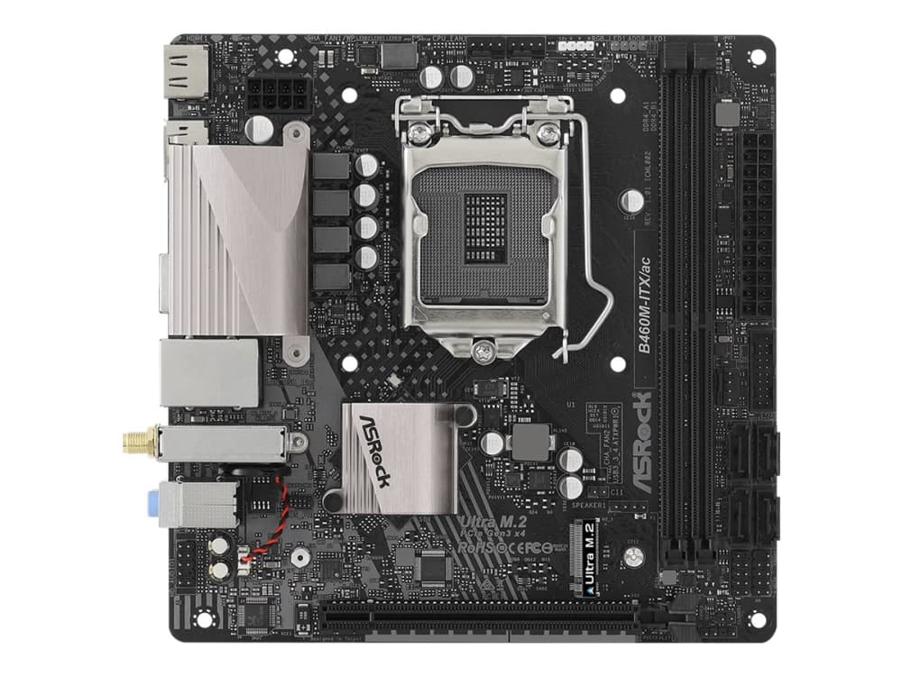 ASRock B460M-ITX/ac - Bundkort - mini ITX - LGA1200 sokkel - B460 - USB 3.2 Gen 1 - Bluetooth, Gigabit LAN, Wi-Fi - onboard grafik (CPU påkrævet) - H