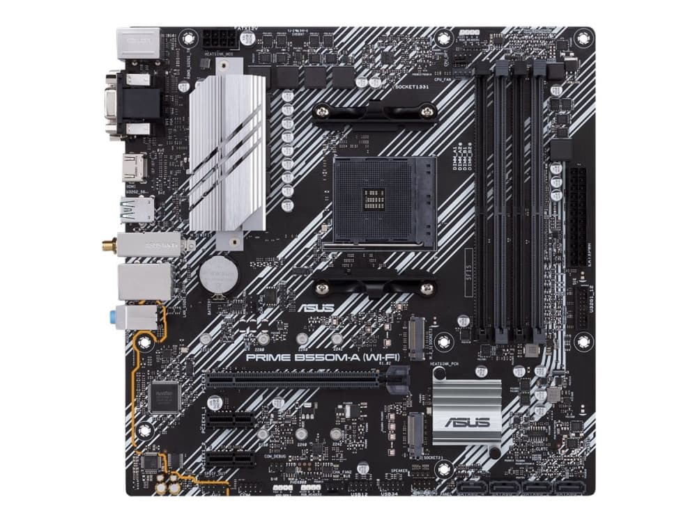 ASUS PRIME B550M-A (WI-FI) - Moderkort - micro ATX - Socket AM4 - AMD B550 - USB 3.2 Gen 1, USB 3.2 Gen 2 - Bluetooth, Gigabit LAN, Wi-Fi - inbyggda