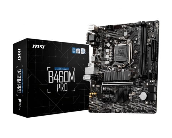 MSI B460M PRO Socket 10th gen Intel 1200 mATX MB 4x DDR4 up to 2933 MHz 6x SATA 6Gb/s 2x M.2 6x USB 3.2