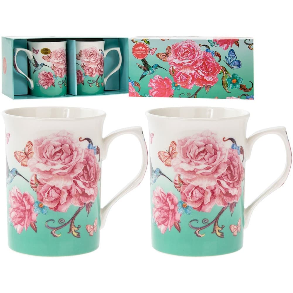 Oriental Blossom Mugs (Set Of 2)