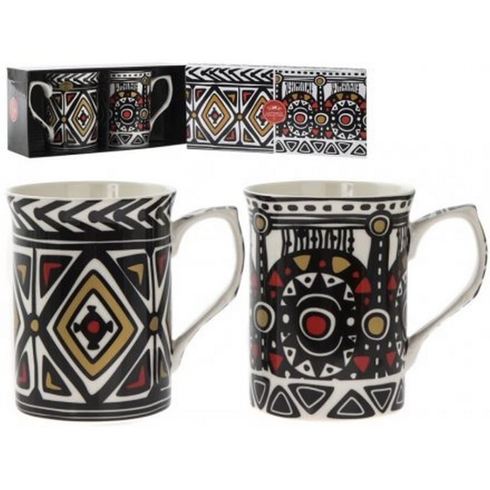 Tribal Mugs (Set Of 2)