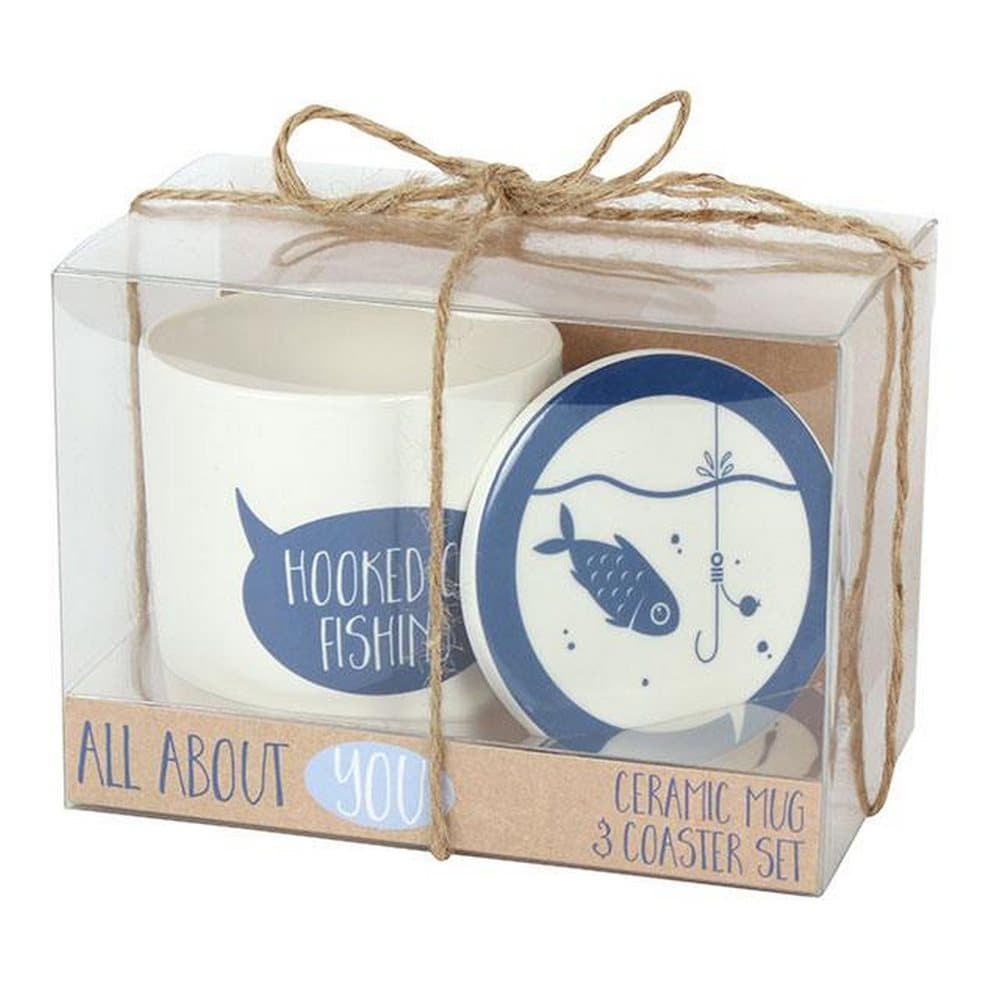 Something Different Hooked on Fishing Mug and Coaster Set