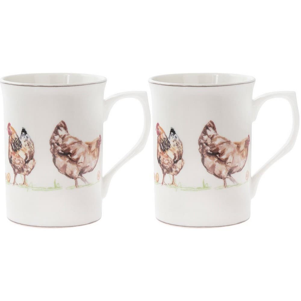 Chickens Mugs (Set Of 2)