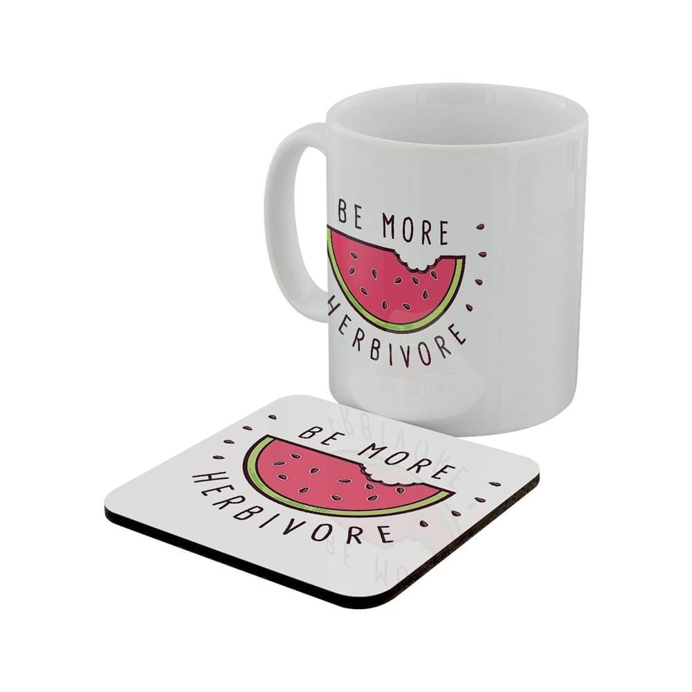 Grindstore Be More Herbivore Mug & Coaster Set