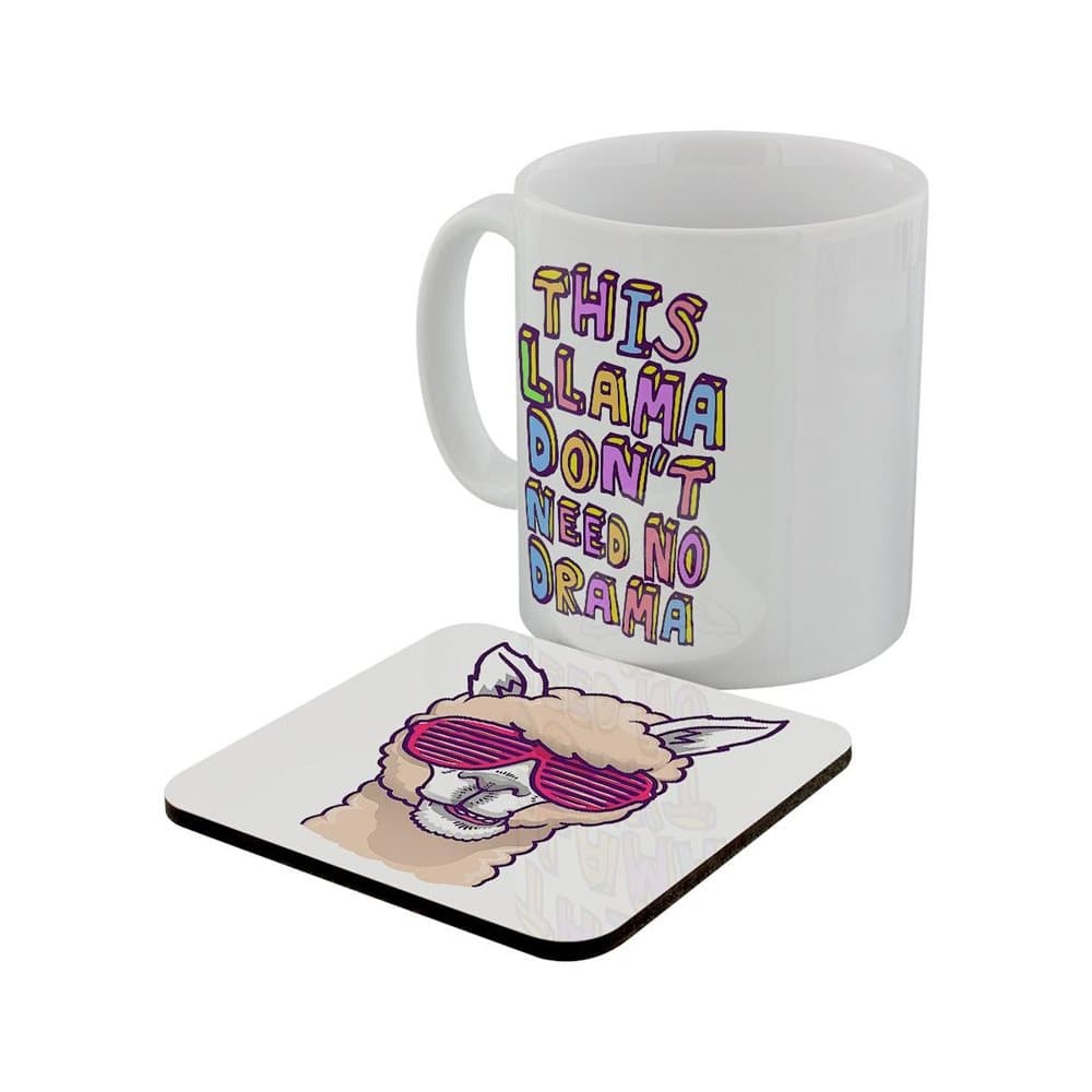 Grindstore This Llama Don`t Need No Drama Mug & Coaster Set