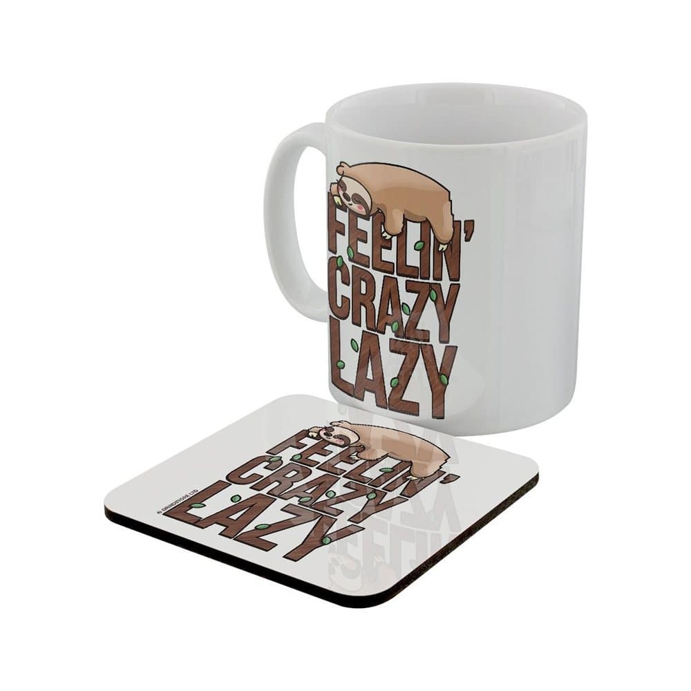 Grindstore Feelin Crazy Lazy Sloth Mug & Coaster Set