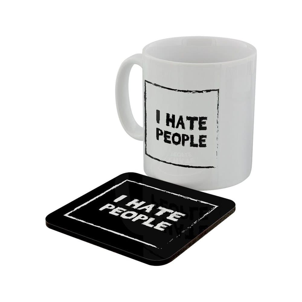 Grindstore I Hate People Mug & Coaster Set