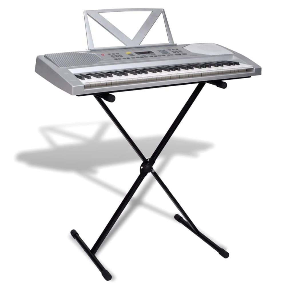 vidaXL Elektrisk keyboard med notestativ og justerbart stativ 61 tangenter