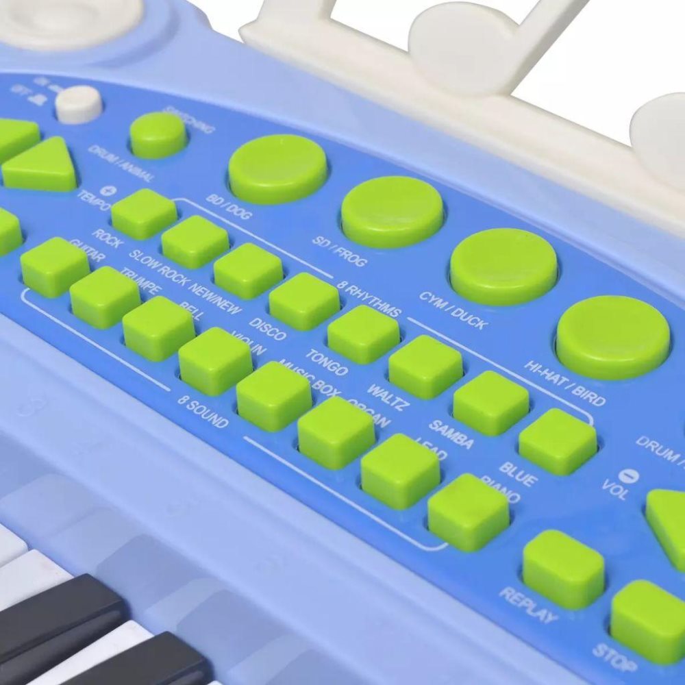 vidaXL Barnekeyboard med krakkmikrofon 37 tangenter blå | CDON Køb vidaXL Barnekeyboard med krakkmikrofon 37 tangenter blå