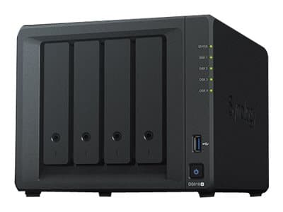 Synology Disk Station DS918+ - NAS-server - 4 fack - SATA 6Gb/s / eSATA - RAID 0, 1, 5, 6, 10, JBOD - RAM 4 GB - Gigabit Ethernet - iSCSI