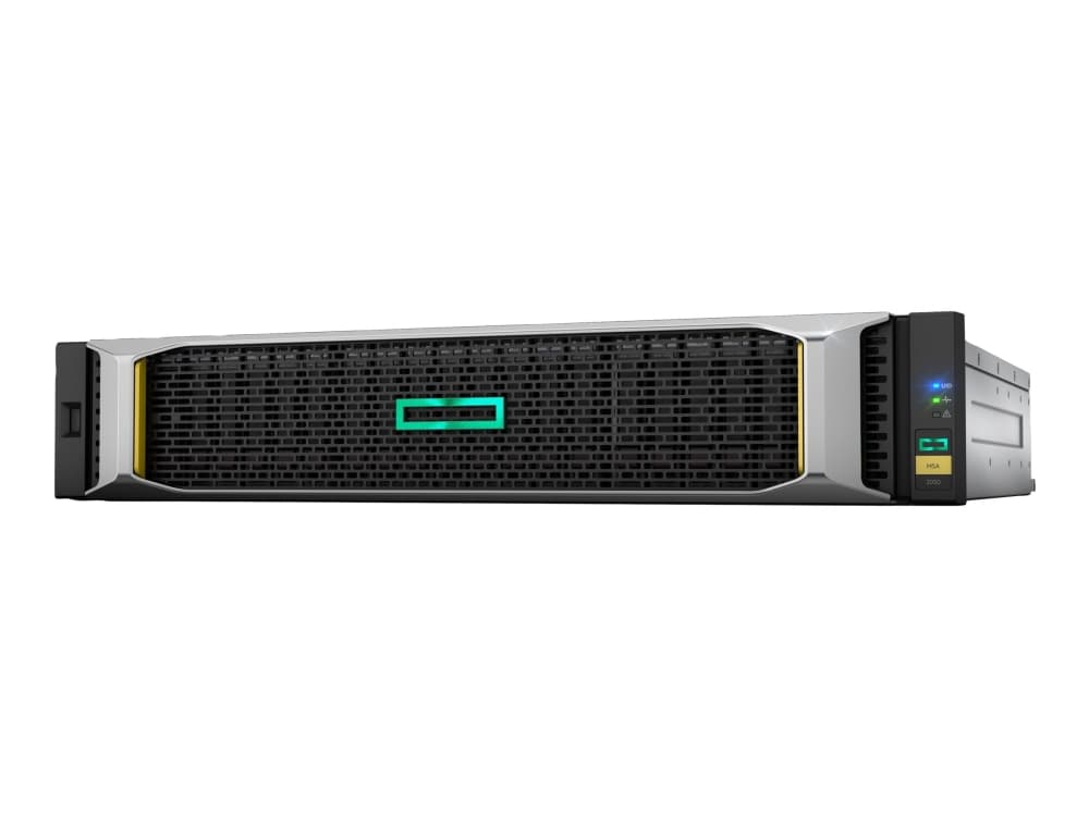 HPE Modular Smart Array 1050 Dual Controller SFF Storage - Harddiskarray - 24 brønner (SAS-2) - iSCSI (1 GbE) (ekstern) - kan monteres i rack - 2U