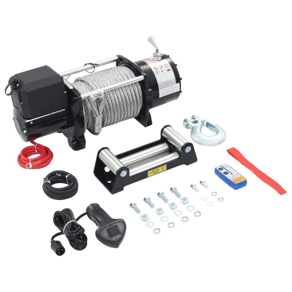 vidaXL Elektrisk vinsch 12 V 17000 lbs 7711 kg med fjärrkontroll