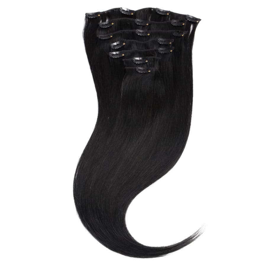 Äkta Löshår Clip On Svart 51CM Rakt