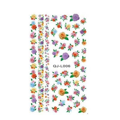 3 stora ark vattenstickers blommor blad djur