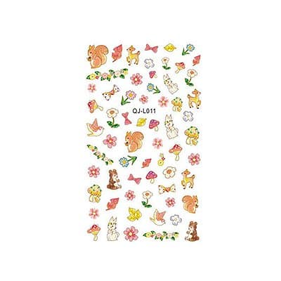 3 stora ark vattenstickers blommor blad djur