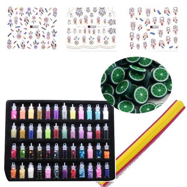 Nageldekorationer kit mix paket en överraskning