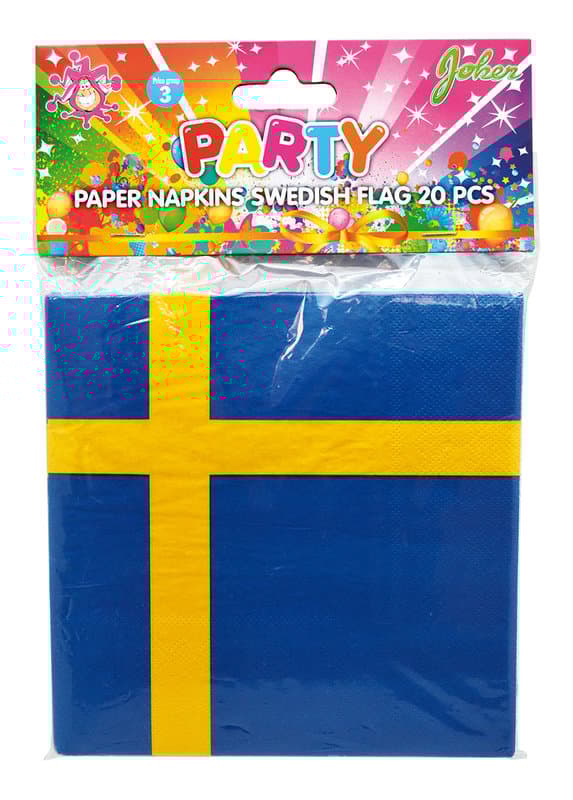 Servetter Svenska Flaggan / Sverige Flagga - 20-pack