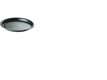Plasttallerken sort 22cm 50stk/pak - (50 stk.)