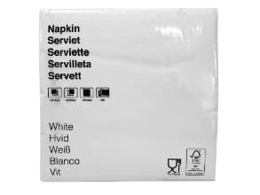 Serviet 395x390 mm 3-lag Hvid 120 pk a 100 styk 1/2 palle,120 pk x 100 stk/1/2pl - (12000 stk.)