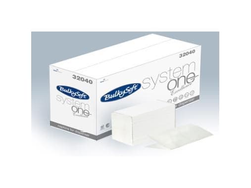 Serviet BulkySoft 16x215 mm 2-lag Interfold ONE system Hvid,20 pk x 200 stk/krt