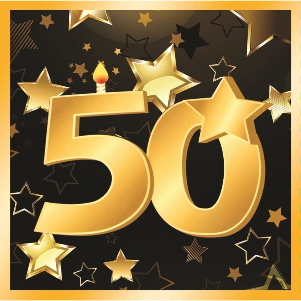 Bristol Novelty 50th Birthday Napkins (Pack Of 16)