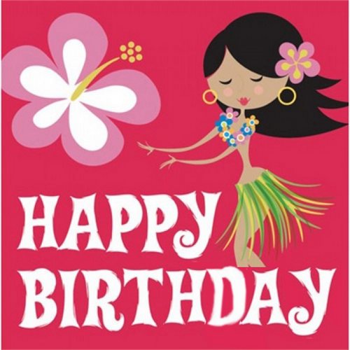 Bild av Creative Converting Hula Birthday 2 Ply Servetter (paket med 16)