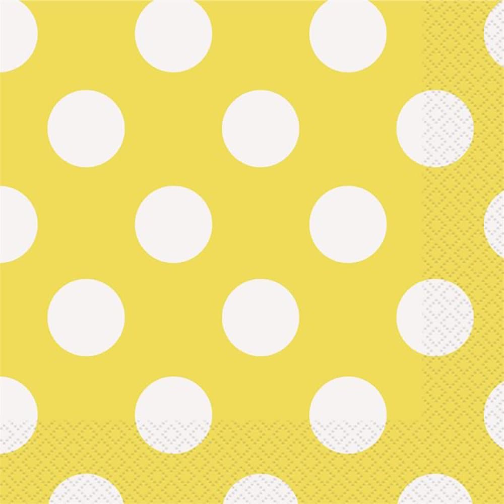 Unique Party Polka Dot Lunch Napkins (Pack Of 16)
