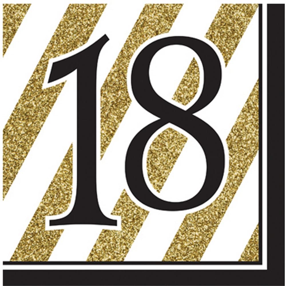 Creative Converting Black And Gold Milestone Napkins (Pack Of 16)