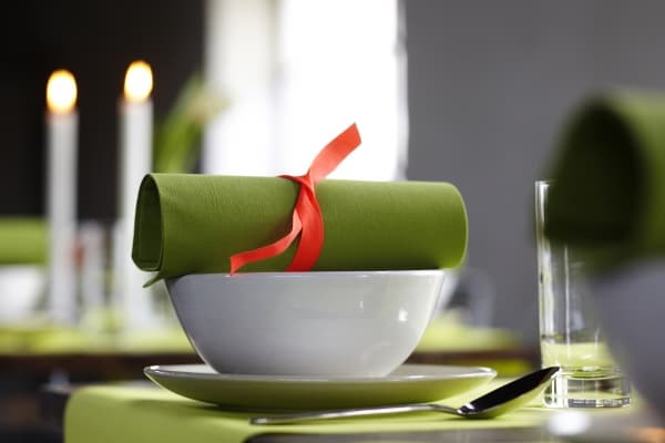 Servietter Dunilin Leaf Green 40x40cm 45stk/pak - (45 x 12 pakker)