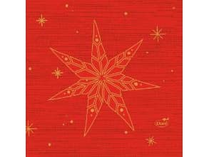 Serviet Duni 24x24 cm 3-lag Star Stones Rød,50 stk/pk