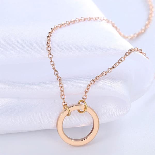 Halsband med hänge - "Circle" Silver / Guld