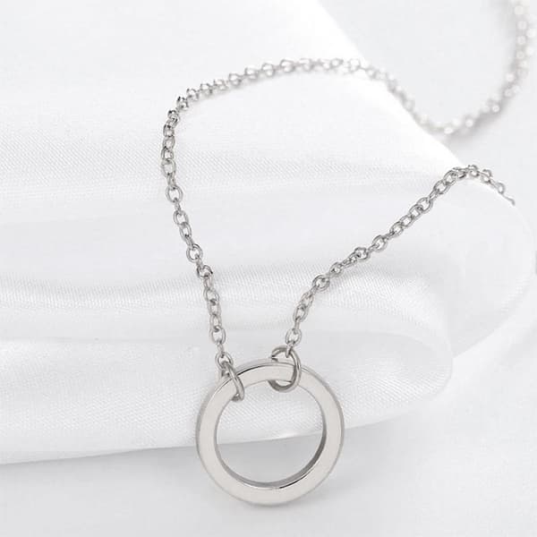 Halsband med hänge - "Circle" Silver / Guld