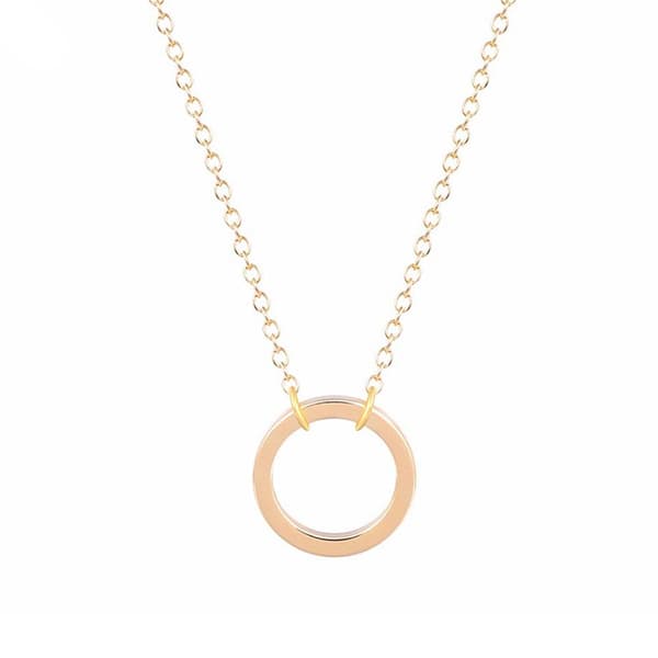 Halsband med hänge - "Circle" Silver / Guld