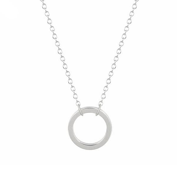 Halsband med hänge - "Circle" Silver / Guld Silver