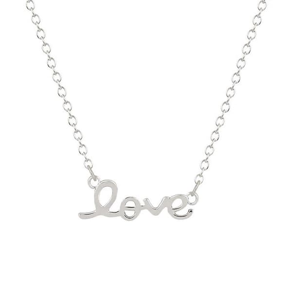 Halsband med hänge - "Love" Silver / Guld Silver Halsband med hänge - "Love" Silver / Guld Silver