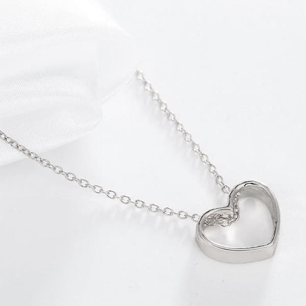 Halsband med hänge - "Heart Outline" Silver / Guld