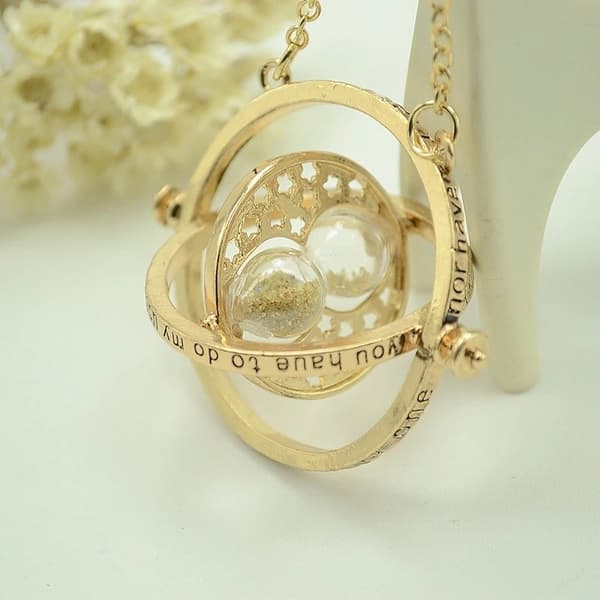 Harry Potter Guld Halsband - Hermiones Time Turner - Beige Sand