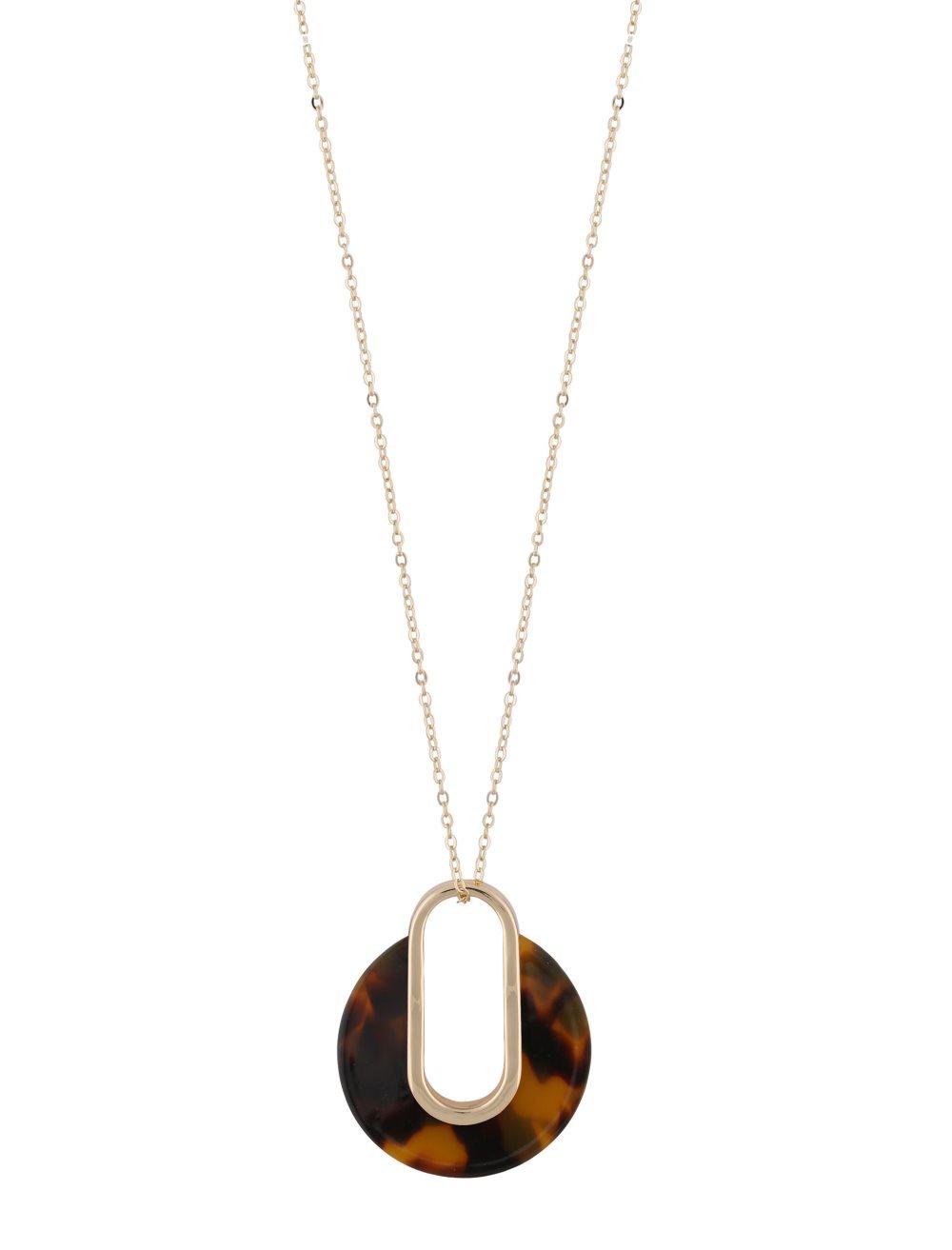 Snö of Sweden Gray Pendant Neck 80cm Gold Brown