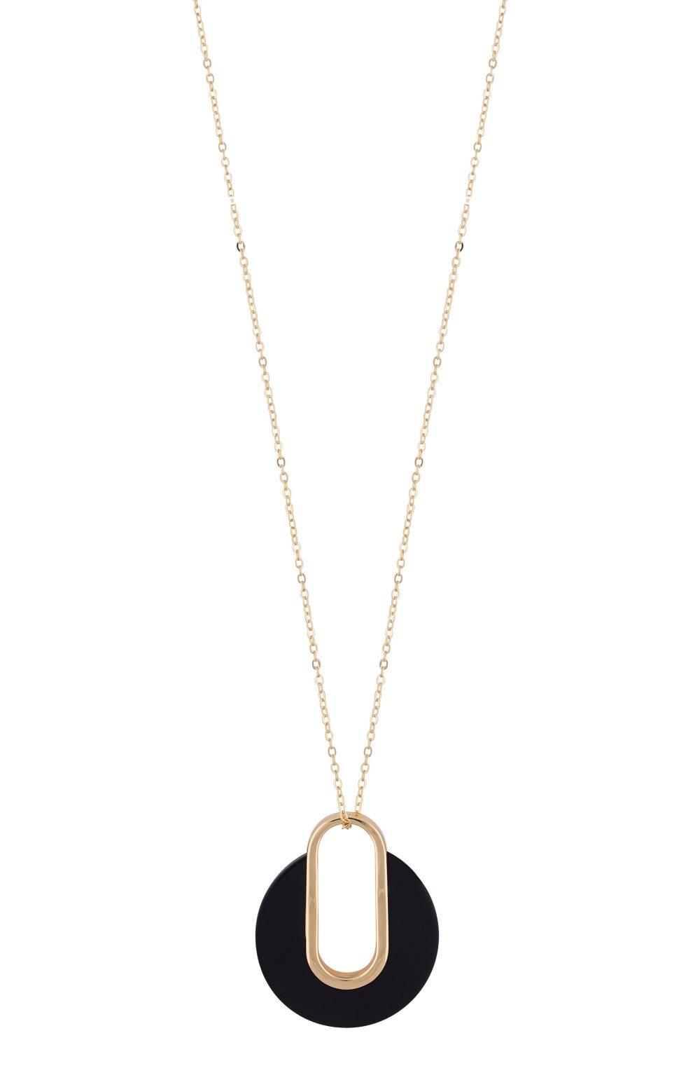 Snö of Sweden Gray Pendant Neck 80cm Gold Black