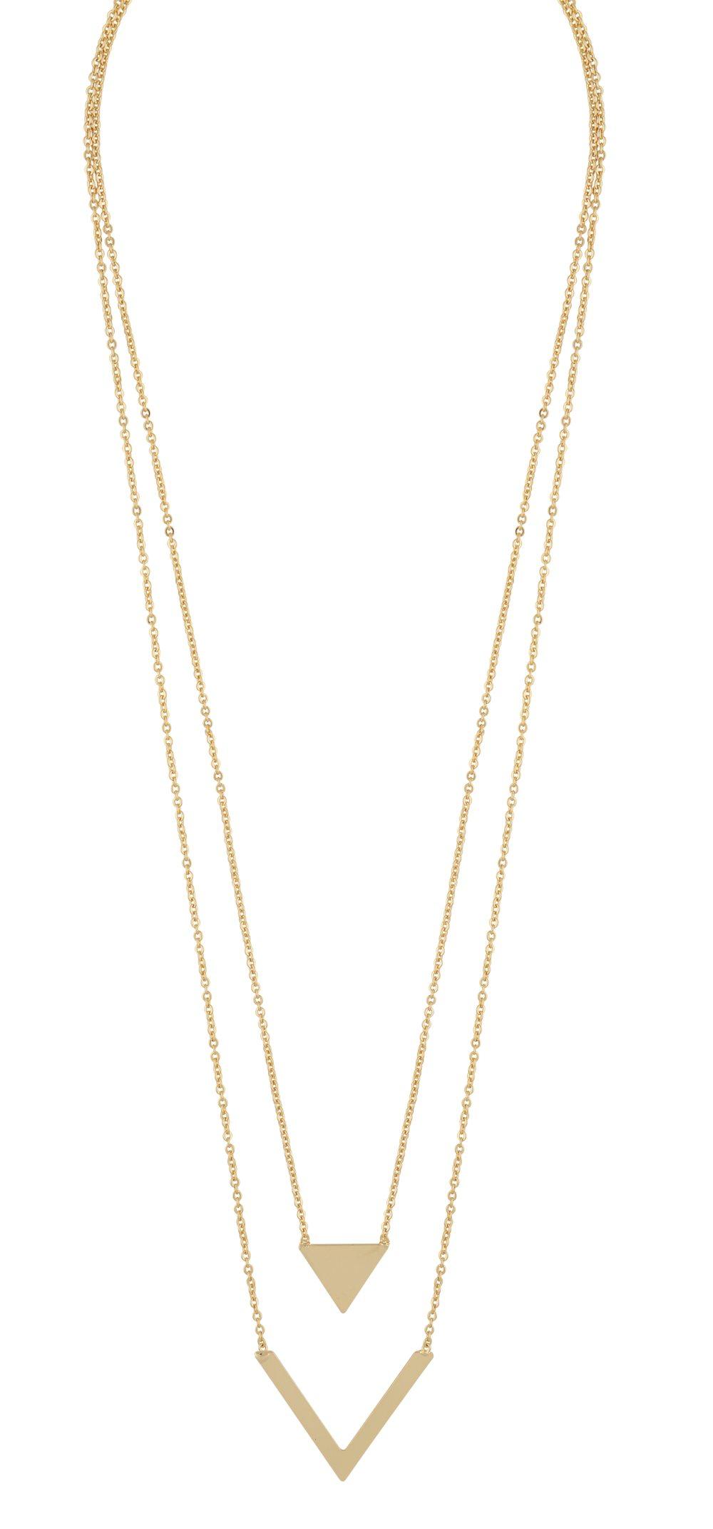 Snö of Sweden Path double pendant neck 45 plain g