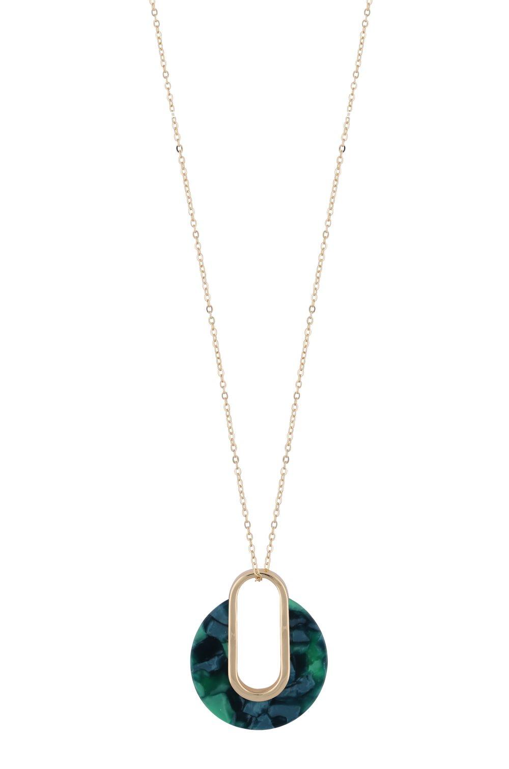 Snö of Sweden Gray Pendant Neck 80cm Gold Green