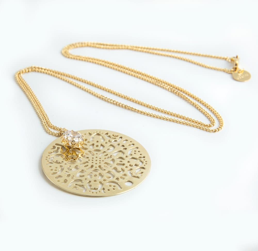 Spinn Big crystal Halsband 72 cm , gold