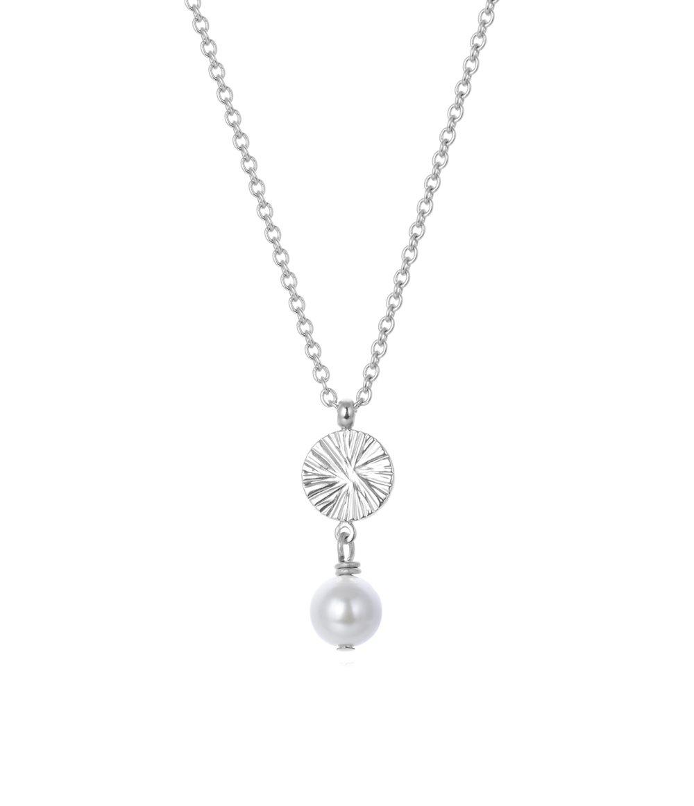 Belize Pearl Kort Halsband Silver