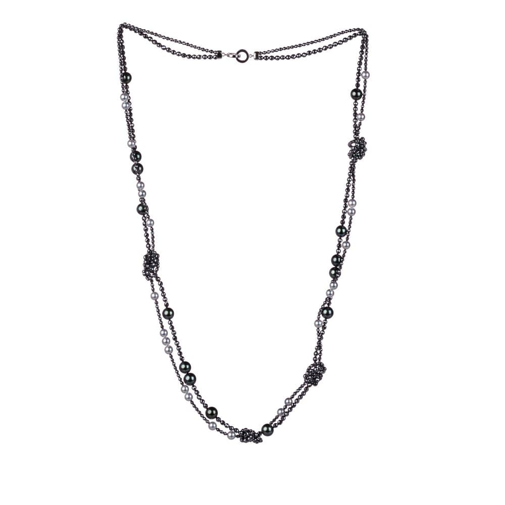 Preeid Tasaki Hematite and Pearl Necklace Grey