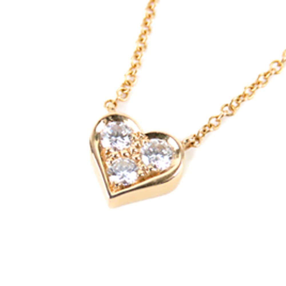 Tiffany Diamond Heart Pendant Necklace Gold